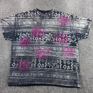 Vintage Honors Hawaii Shirt Mens 3XL Black Flower Print Surf Floral